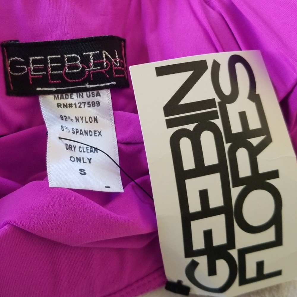 Geebin Flores purple ruched dress. - Picture 4 of 6
